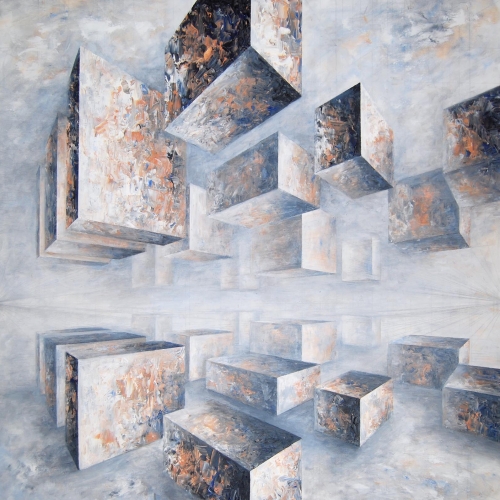 Composition no. 373, 100x100 cm, acrylic on canvas