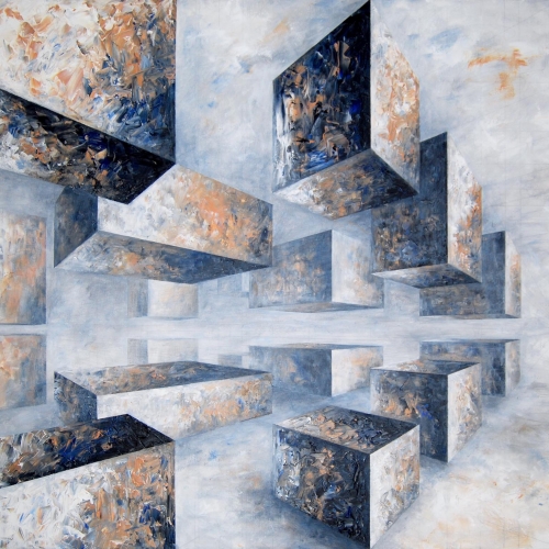 Composition no. 438, 100x100 cm, acrylic on canvas