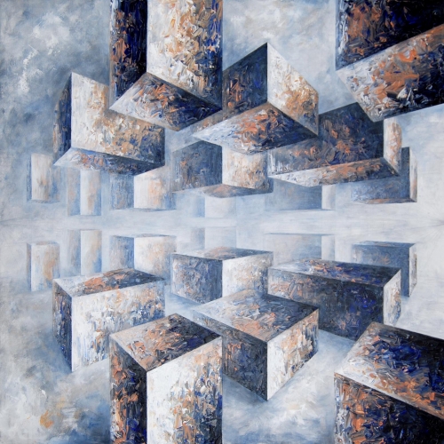 Composition no. 441, 100x100 cm, acrylic on canvas
