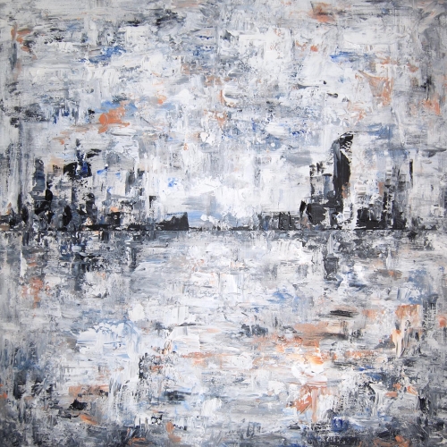 Composition in gray no. 111, 100x100 cm, acrylic on canvas