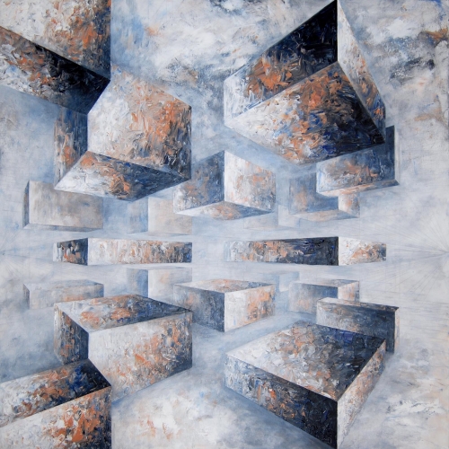 Composition no. 411, 100x100 cm, acrylic on canvas