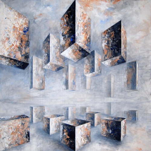Composition no. 434, 100x100 cm, acrylic on canvas