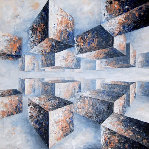 Composition no. 443, 100x100 cm, acrylic on canvas