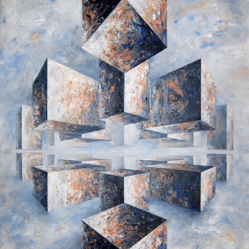 Composition no. 448, 100x100 cm, acrylic on canvas