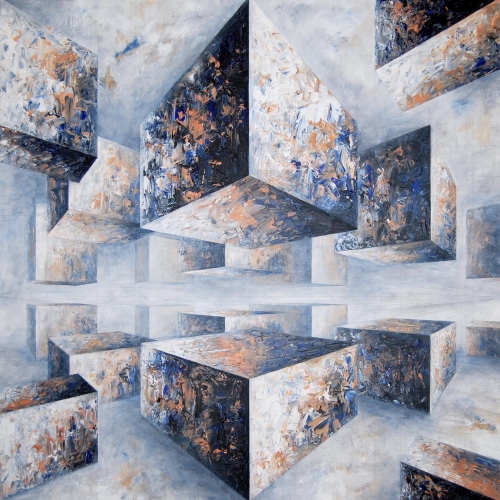 Composition no. 454, 100x100 cm, acrylic on canvas