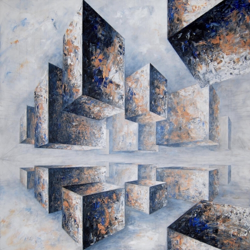 Composition no. 459, 100x100 cm, acrylic on canvas