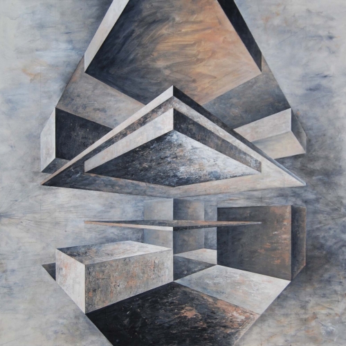 Composition no. 9, 80x80 cm, acrylic on canvas