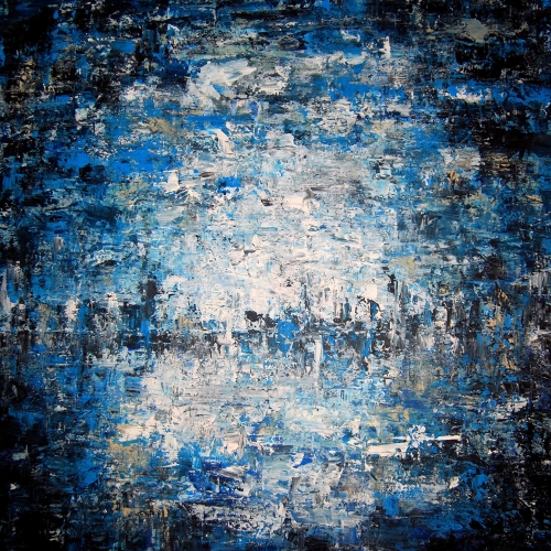 Composition in navy blue no. 118, 100x100 cm, acrylic on canvas
